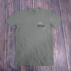 Pac Man Shirt Mens XS Green Pocket Graphic Video Game Tee Cotton Crewneck